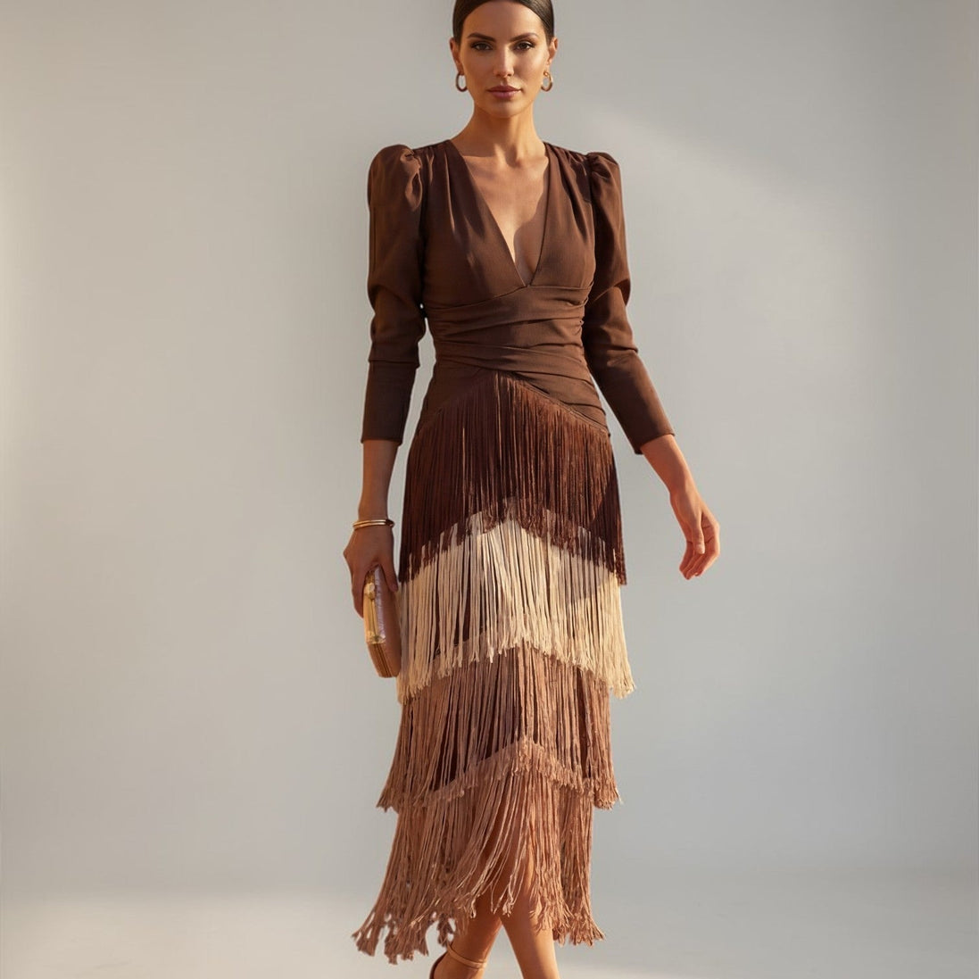 Sofia | Vestido midi con flecos