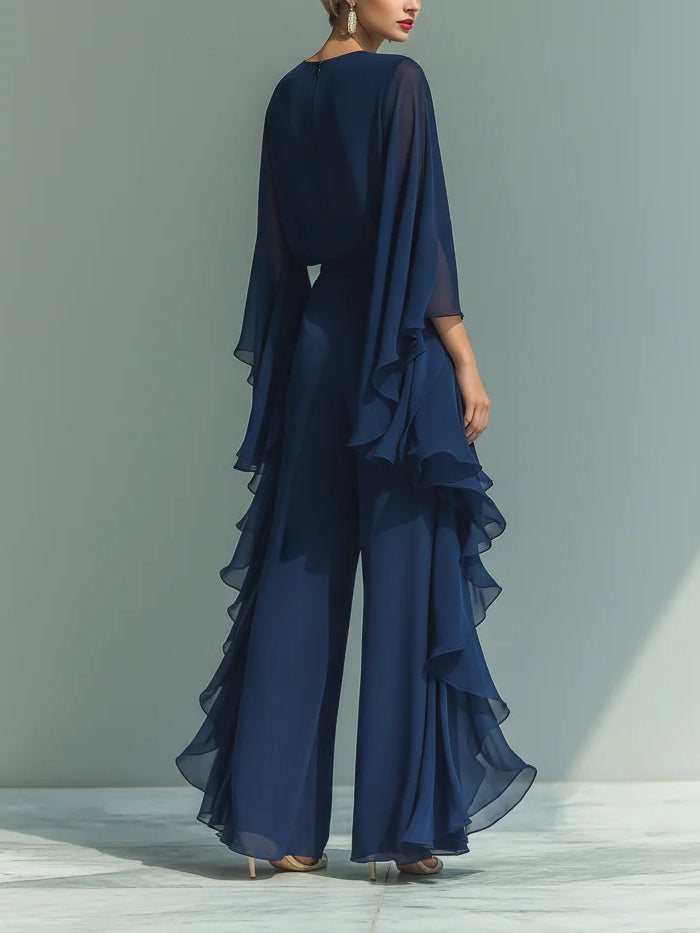Aurora | Conjunto elegante de chifón con volantes