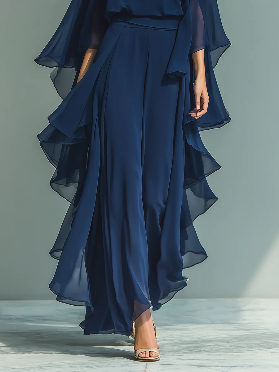 Aurora | Conjunto elegante de chifón con volantes