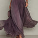 Flavia | Vestido largo de chifón con escote lágrima y encaje
