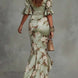 Alicia — Vestido largo de satén con estampado floral