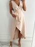 Carlota | Vestido midi cruzado con escote en V