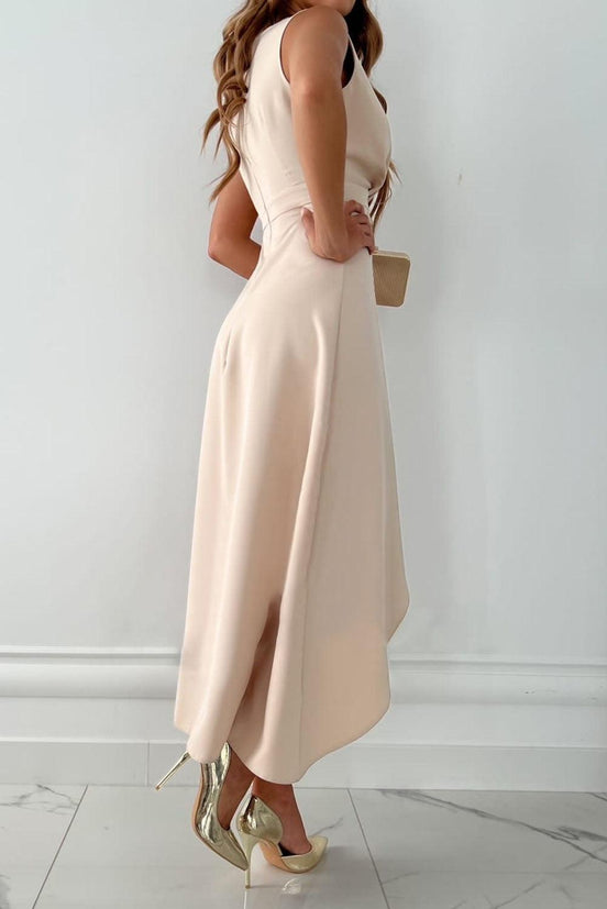 Carlota | Vestido midi cruzado con escote en V