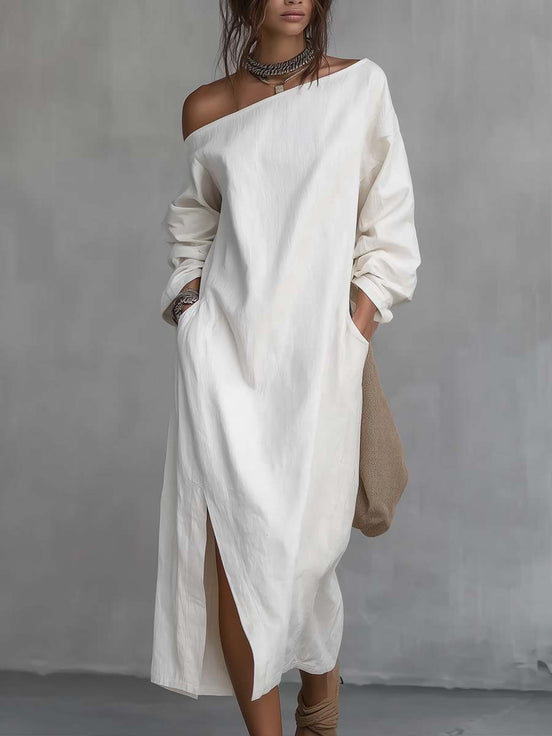 Rosalía | Vestido midi de un hombro