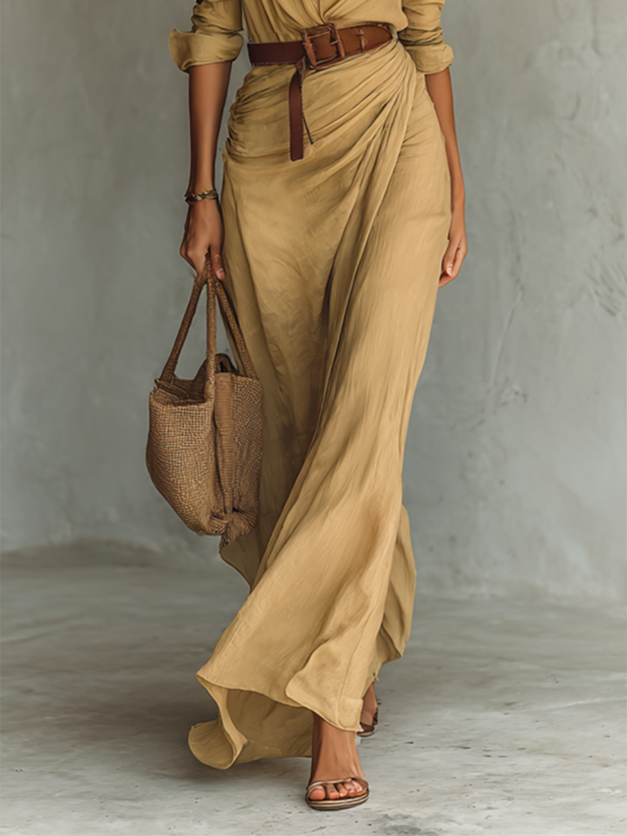 Clara | Vestido largo drapeado