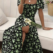 Cloe | Vestido midi floral de manga corta