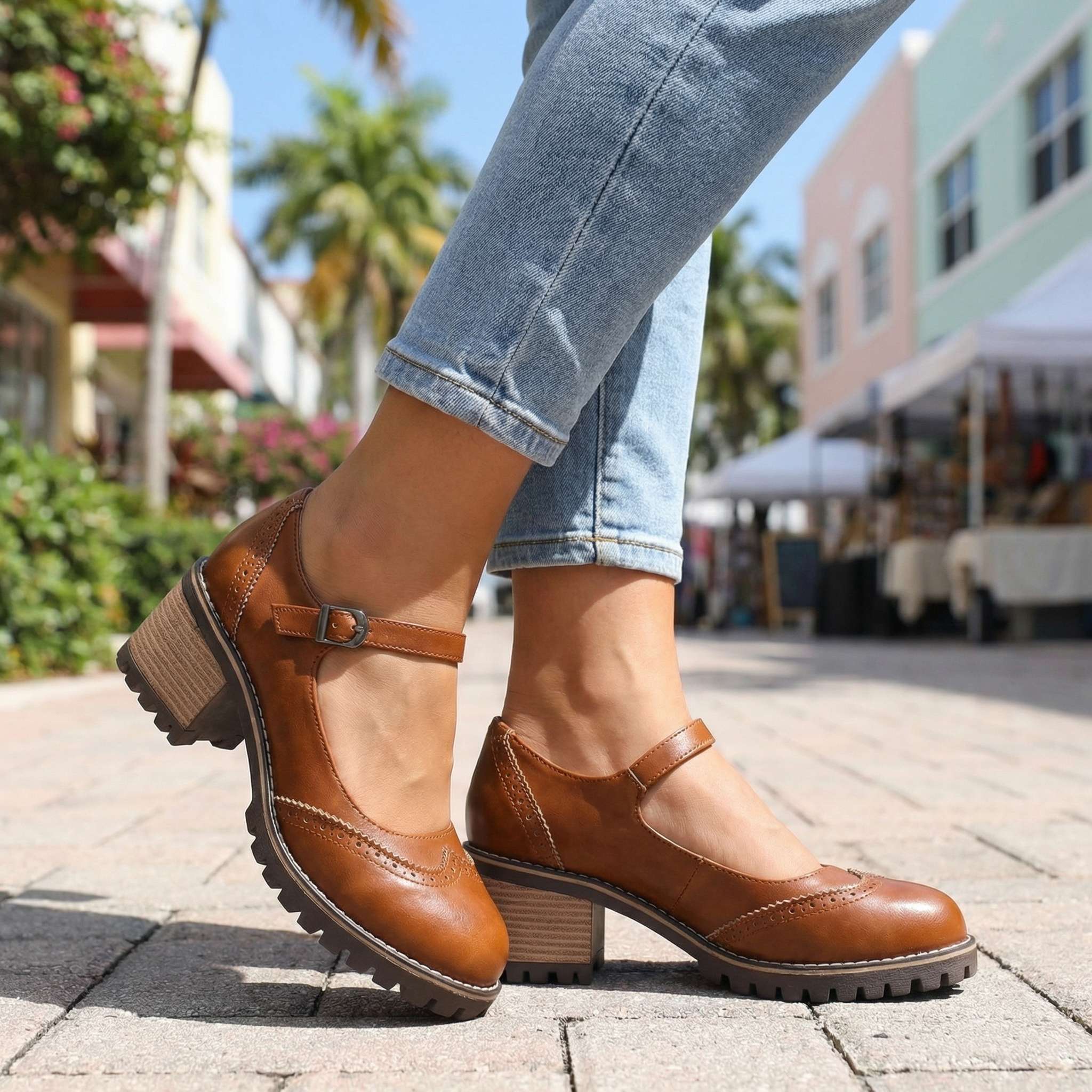 Daniela — Zapatos de salón vintage con correa