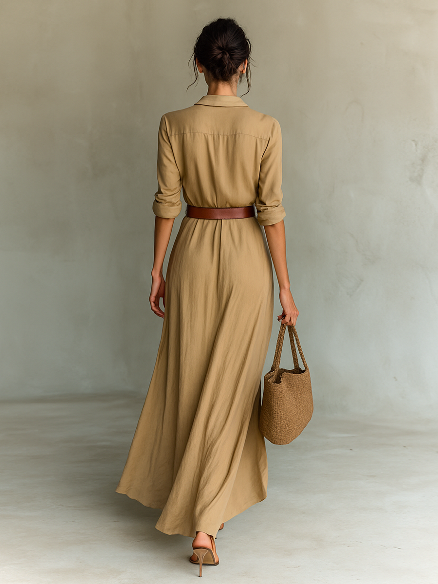 Clara | Vestido largo drapeado