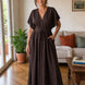 Laura | Vestido largo drapeado
