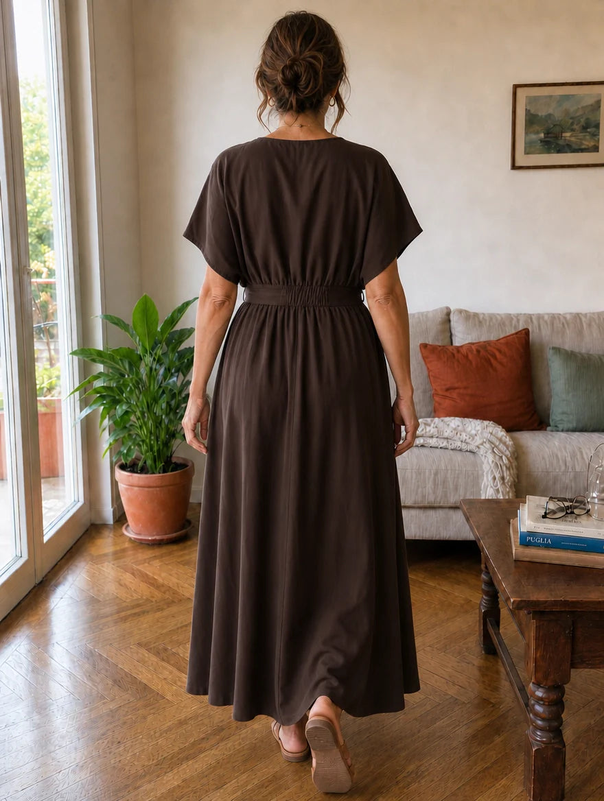Laura | Vestido largo drapeado