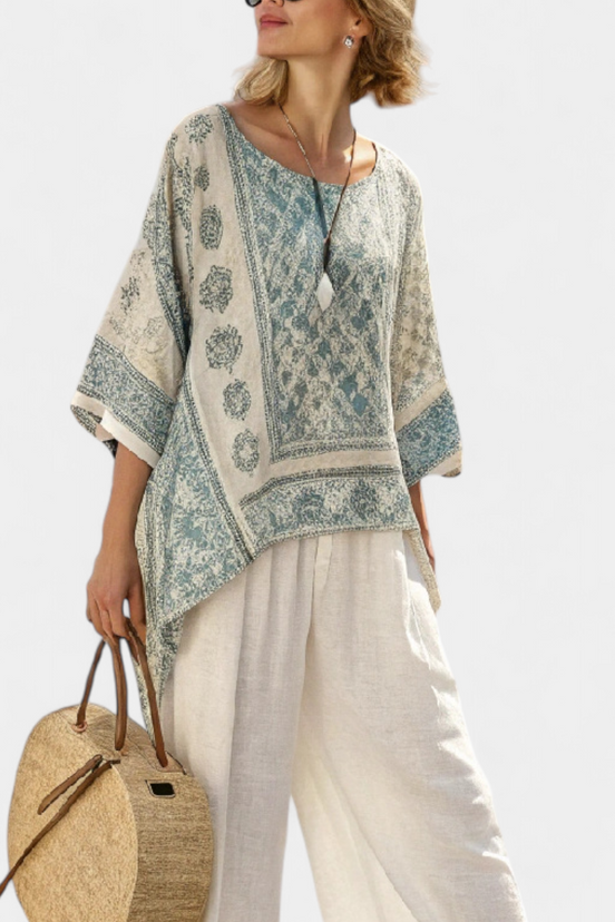 Elodia | Conjunto de lino de estilo mediterráneo