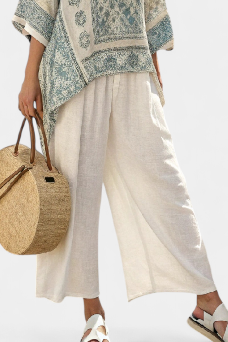 Elodia | Conjunto de lino de estilo mediterráneo