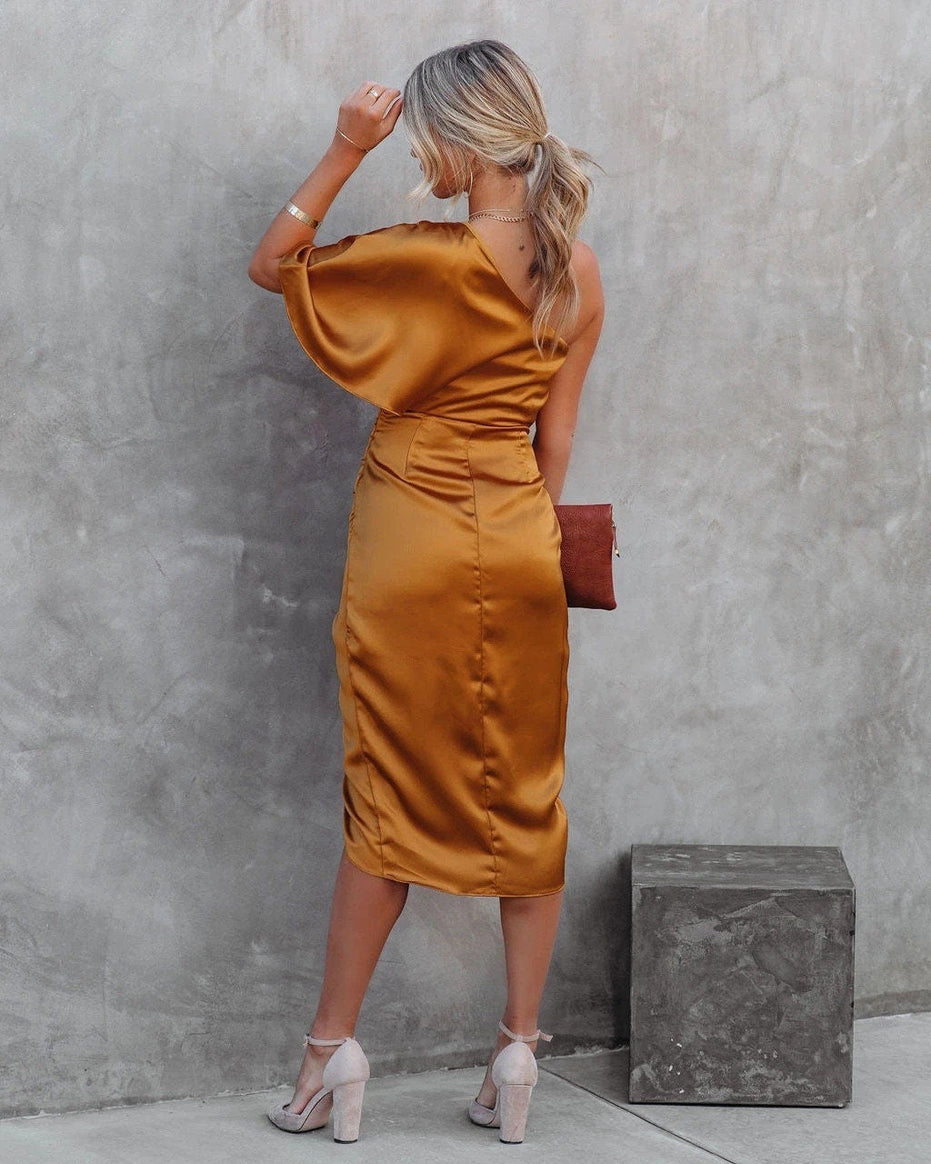 Tamara | Elegante vestido midi de satén