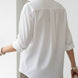 Marina | Blusa de algodón y lino con cuello mao