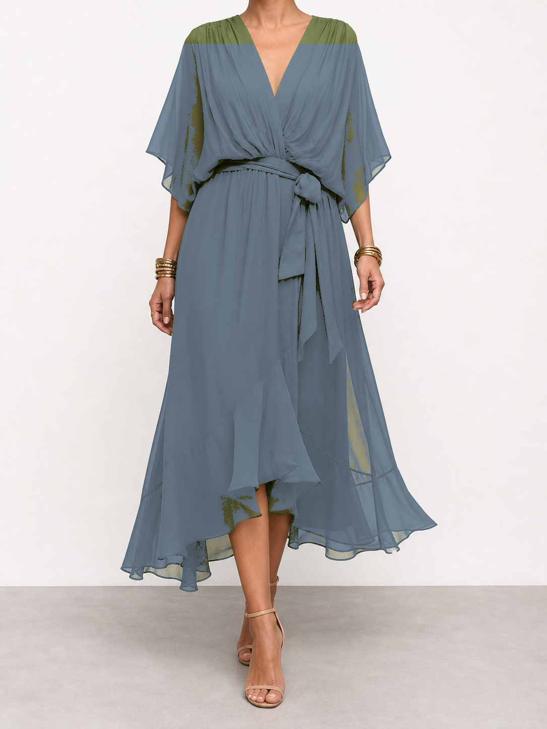 Diana | Vestido de chifón con escote en V