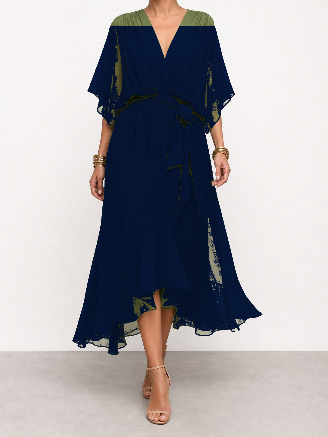 Diana | Vestido de chifón con escote en V
