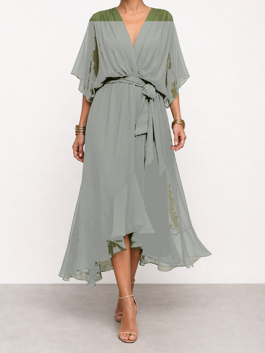 Diana | Vestido de chifón con escote en V