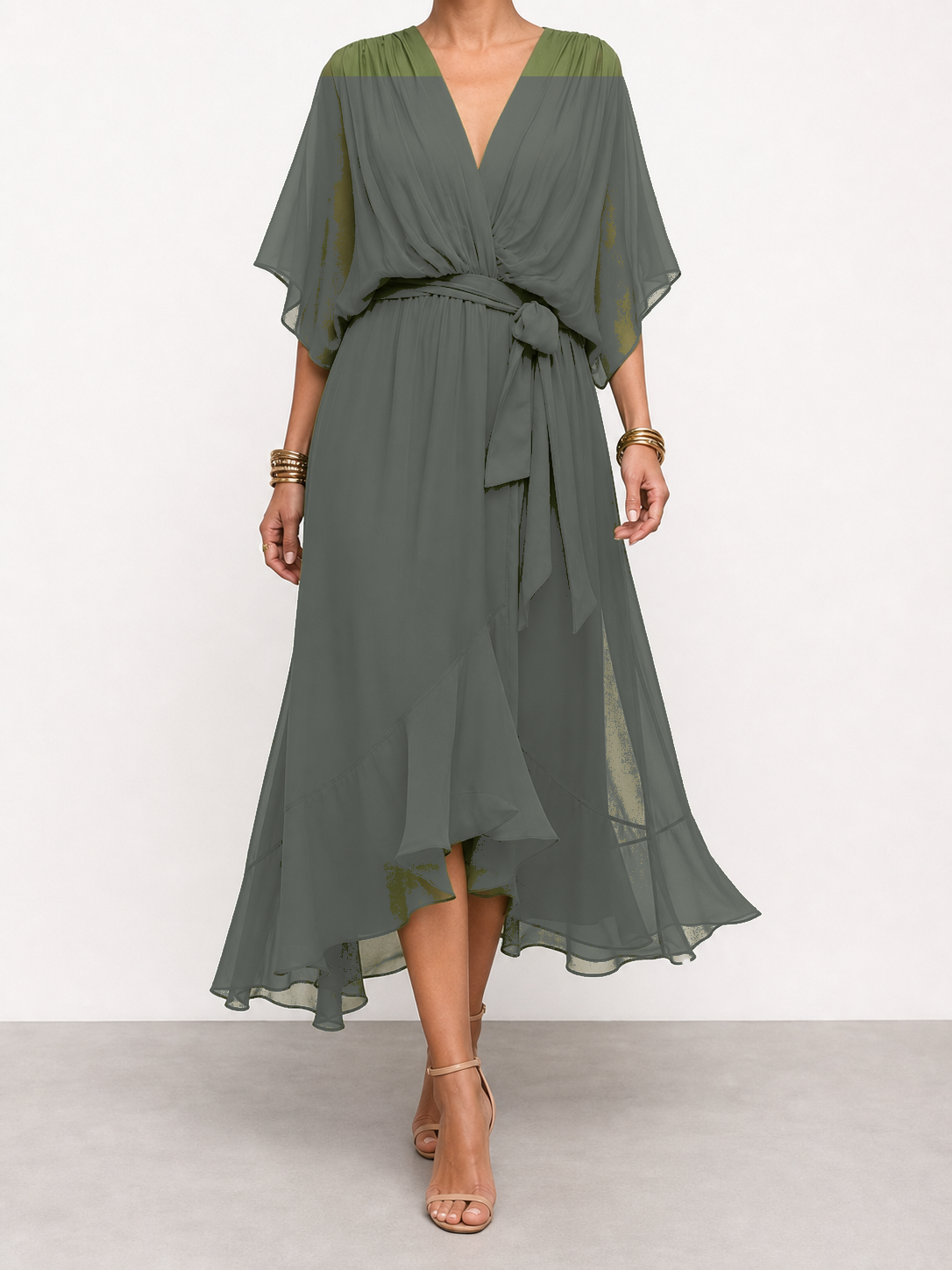 Diana | Vestido de chifón con escote en V
