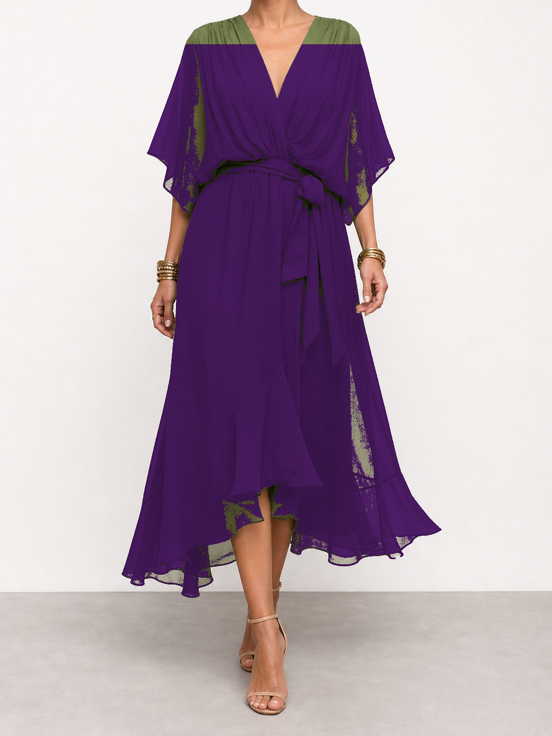 Diana | Vestido de chifón con escote en V