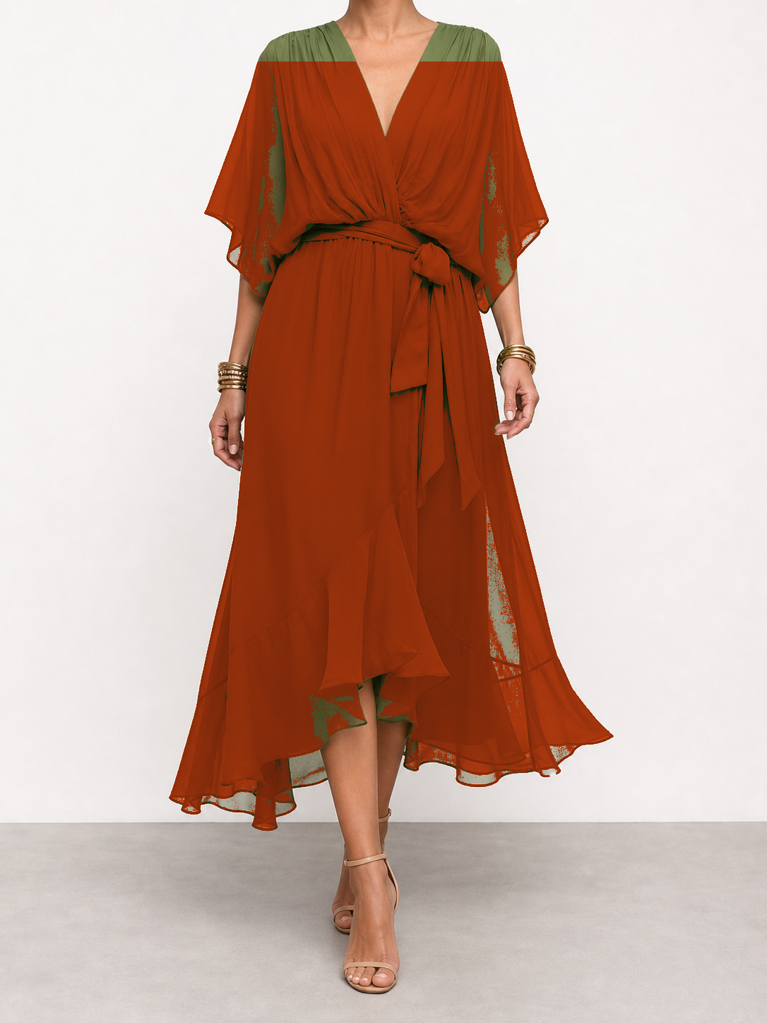 Diana | Vestido de chifón con escote en V