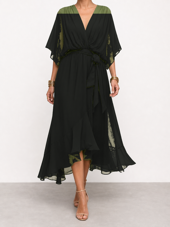 Diana | Vestido de chifón con escote en V