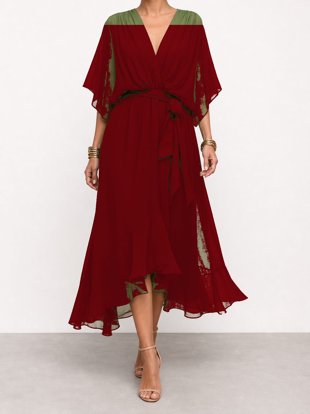 Diana | Vestido de chifón con escote en V